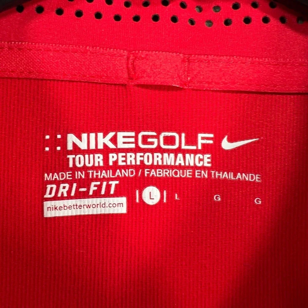 Nike Golf Tour Performance Polo Shirt Mens Large Red Short Sleeve Casual Outdoor